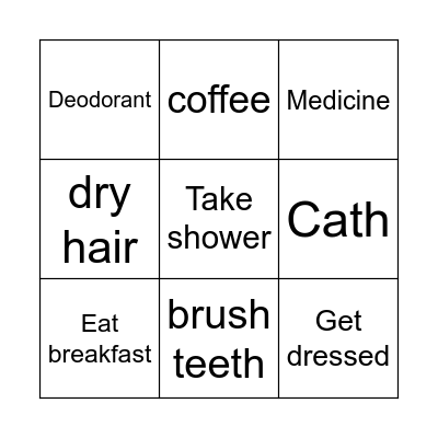 Morning Routine Bingo Card
