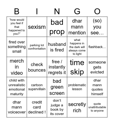 dhar mann bingo Card