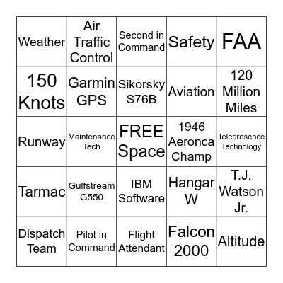 IBM's Take Your Child to Work Day Bingo Card
