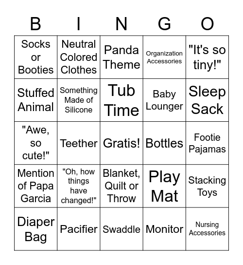 BABY Bingo Card