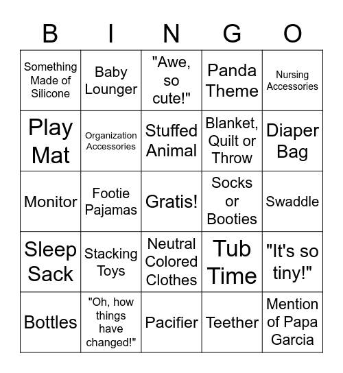 BABY Bingo Card