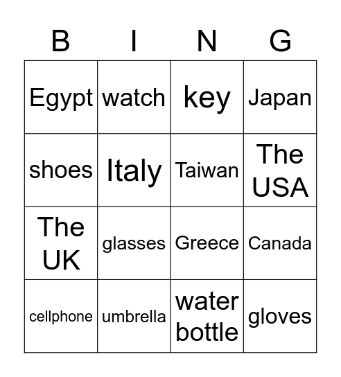 Review Bingo Card