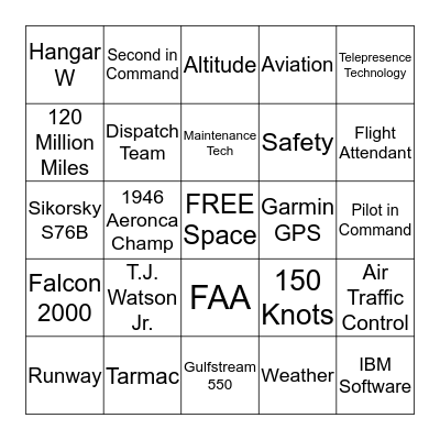 IBM's Take Your Child to Work Day Bingo Card