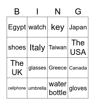 Review Bingo Card