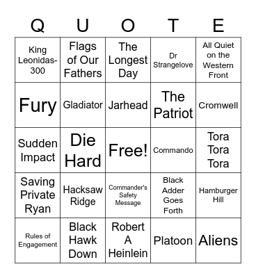 Quotes Bingo Card