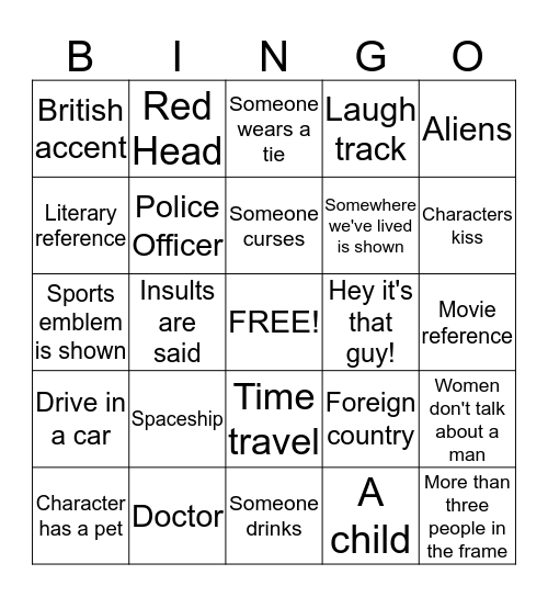 Red Couch Bingo Card