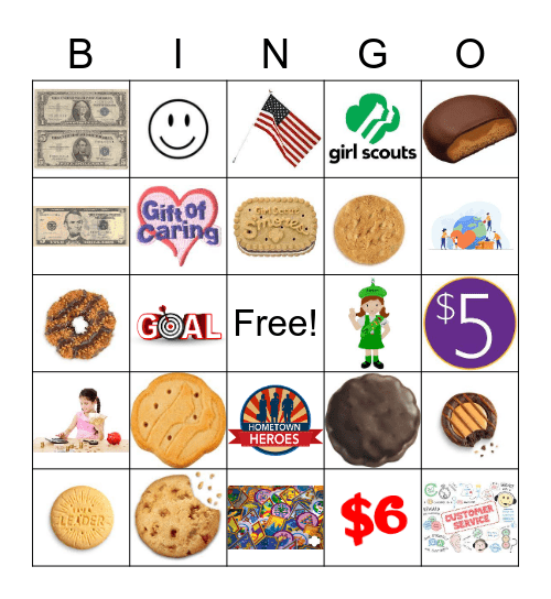 Girl Scout Cookie Sales Bingo Card