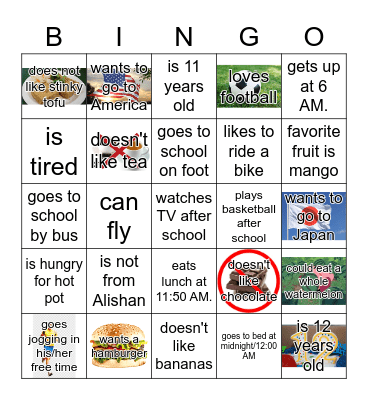"Find a Friend Who..." Bingo Card