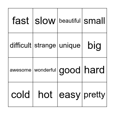 Superlative Bingo Card