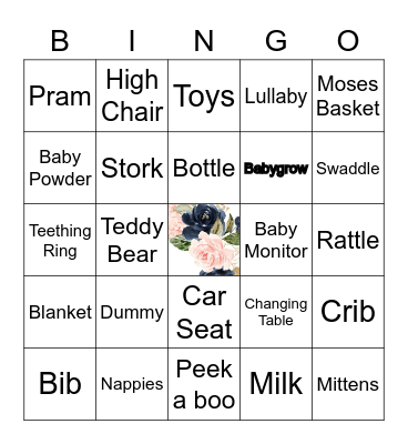 Baby Shower Bingo Card
