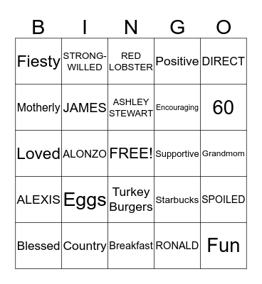 BIG "V"'s BIRTHDAY BINGO Card