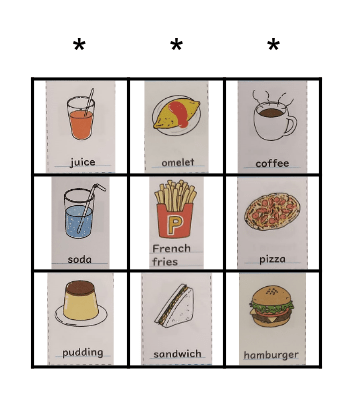 What would you like? Bingo Card