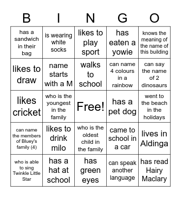 Someone who Bingo Card