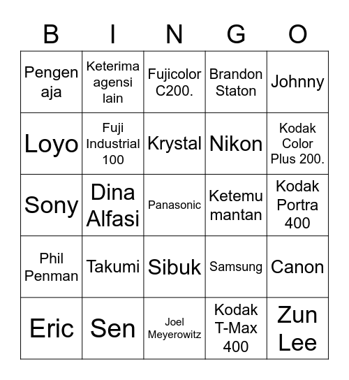 eric!! Bingo Card