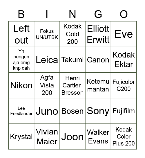 Dodo's Board Bingo Card