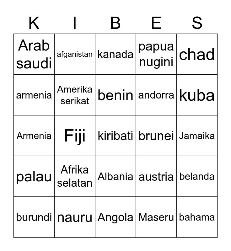 Untitled Bing Bingo Card