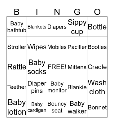 Baby Lyla Bingo Card