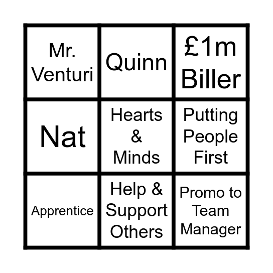 Lewis' Promo BINGO! Bingo Card