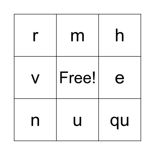 Alphabet Bingo Card