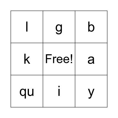 Alphabet Bingo Card