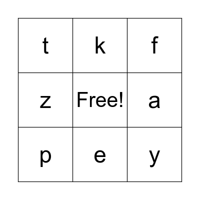 Alphabet Bingo Card