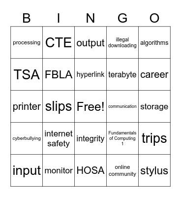 Fundamentals 1 BINGO Card