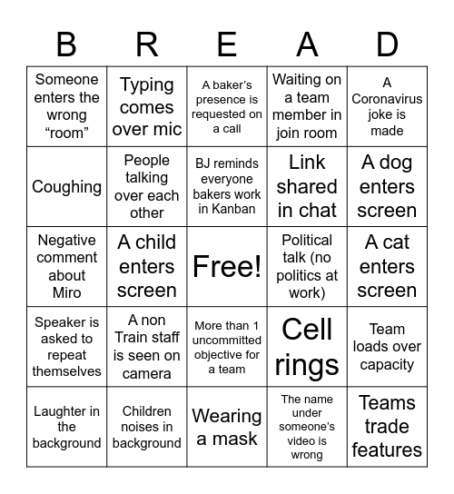 PI-8 Bingo Card