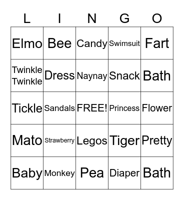 LINGO Bingo Card