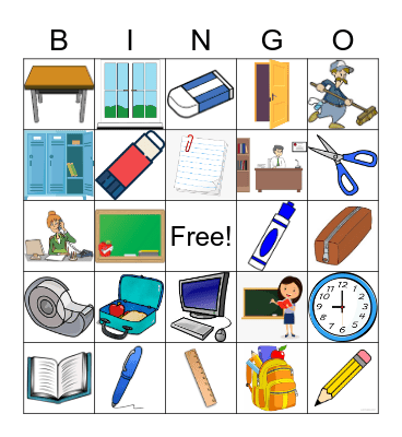 School Bingo Card