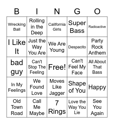 2010's Bingo Card