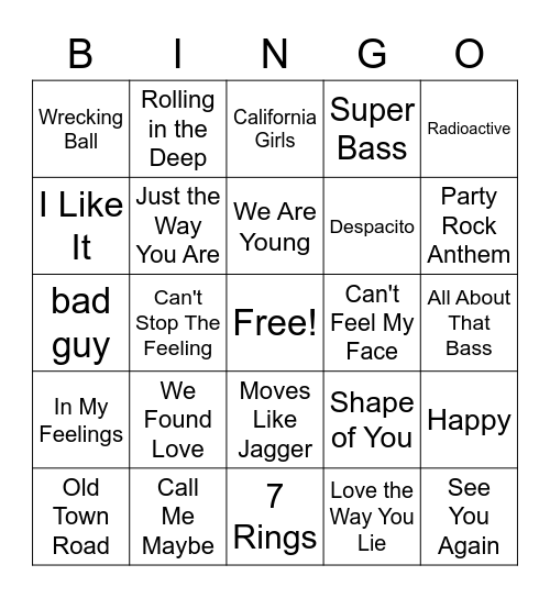 2010's Bingo Card