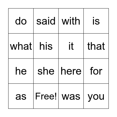 Quarter 3 Sight Words Bingo Card