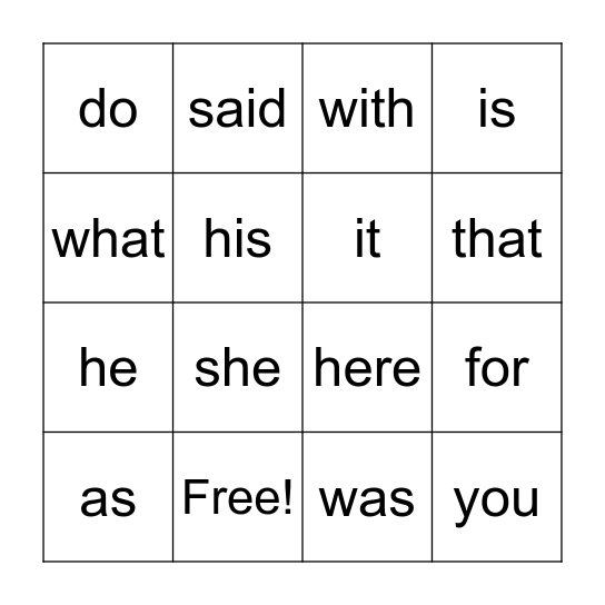 Quarter 3 Sight Words Bingo Card