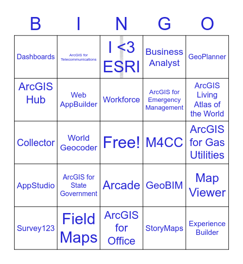 ArcGIS Online Bingo Card