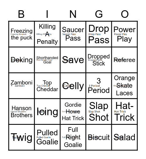 MPLS B2 Grey - Hockey Bingo Card