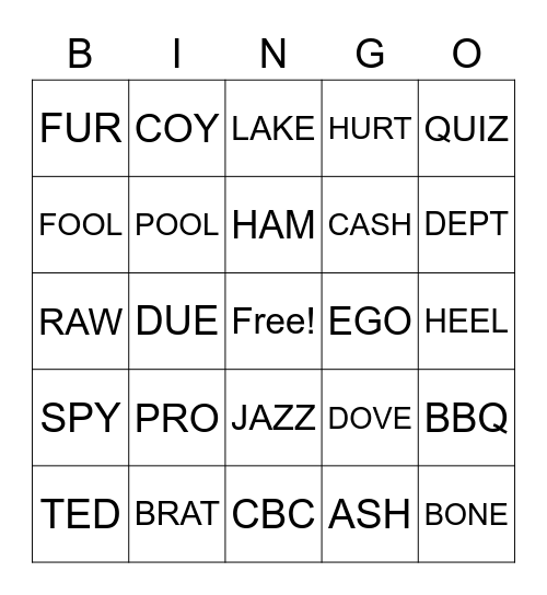 ASL Lab Bingo Card