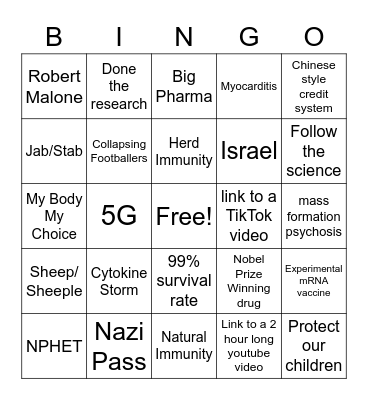 (Broadsheet Antivaxx On the) TellyBingo Card