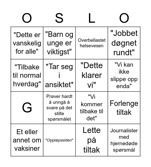 Pressekonferanse i Oslo Bingo Card