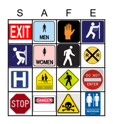 Safety Signs Bingo Card