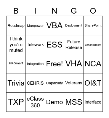 Test Bingo Card