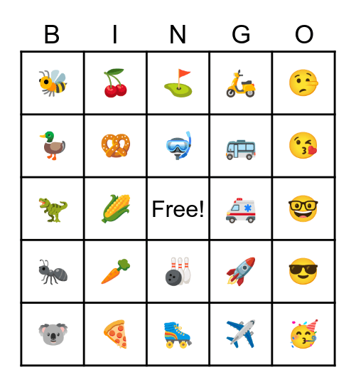EMOJI BINGO Card