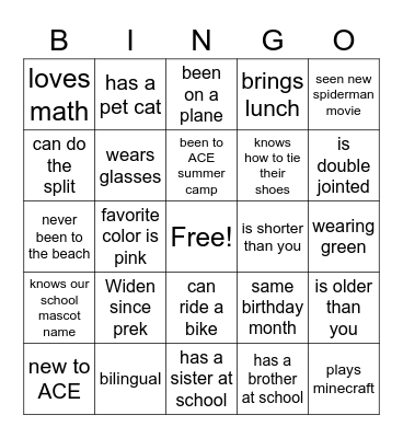 Get to know Bingo Card
