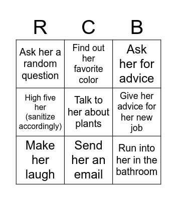 Rebecca Carr Bingo! Bingo Card