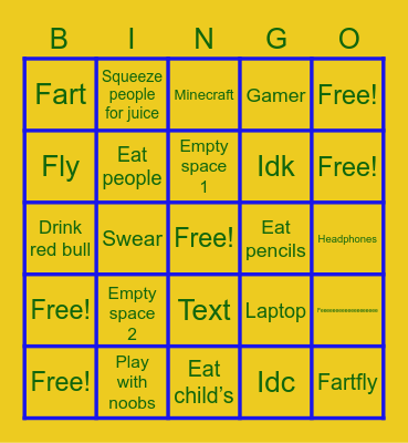 Stuff Bingo Card