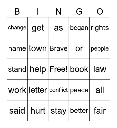 February  Bingo Card
