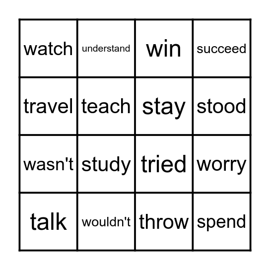 Snap Words Level F Bingo Card