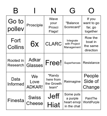 Prosci All Hands Bingo Card