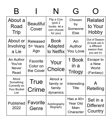 2022 Staff Reading BINGO Card