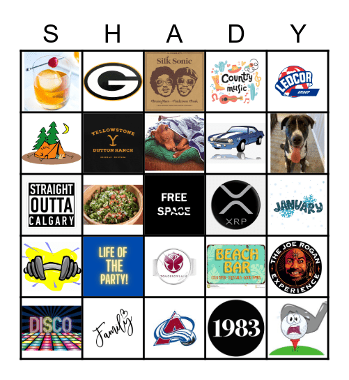 Shady Bingo Card