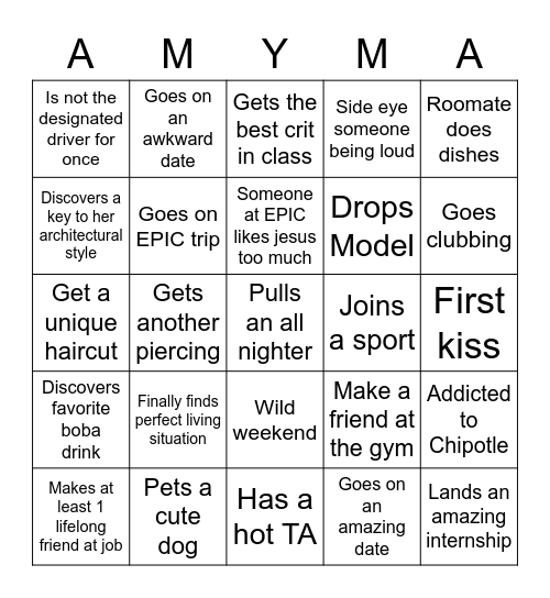 Amy's 2022 Spring Bingo Card